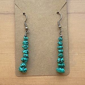 Turquoise Beaded Drop Earrings